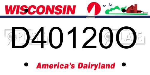 D40120O Wisconsin License Plate