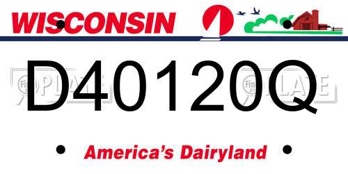 D40120Q Wisconsin License Plate