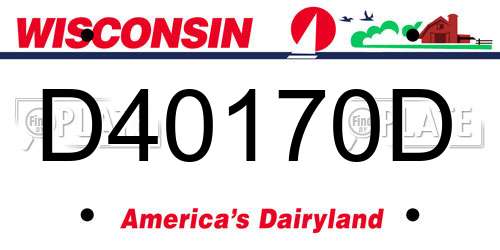 D40170D Wisconsin License Plate