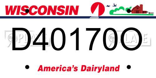 D40170O Wisconsin License Plate