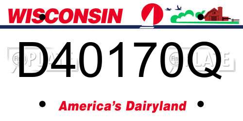 D40170Q Wisconsin License Plate