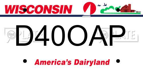 D40OAP Wisconsin License Plate