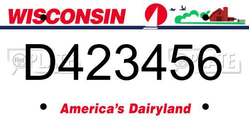 D423456 Wisconsin License Plate