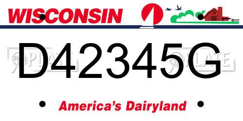 D42345G Wisconsin License Plate