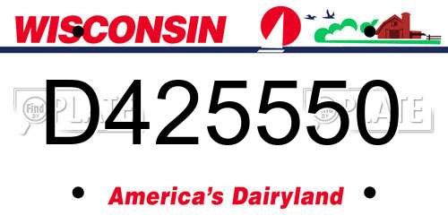 D425550 Wisconsin License Plate