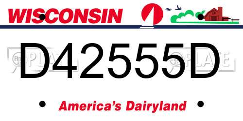 D42555D Wisconsin License Plate