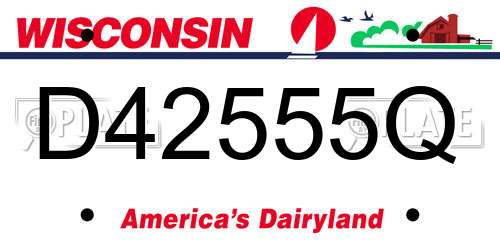 D42555Q Wisconsin License Plate
