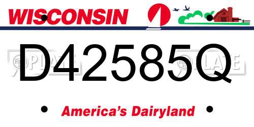 D42585Q Wisconsin License Plate