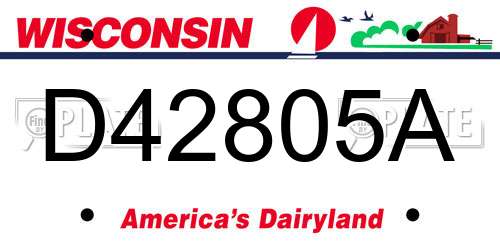 D42805A Wisconsin License Plate