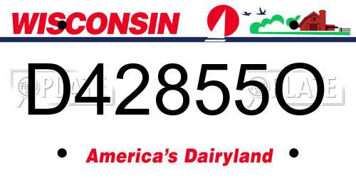 D42855O Wisconsin License Plate
