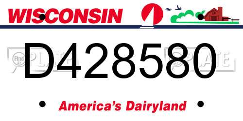 D428580 Wisconsin License Plate
