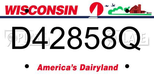 D42858Q Wisconsin License Plate