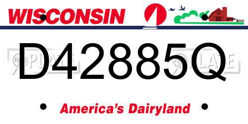 D42885Q Wisconsin License Plate