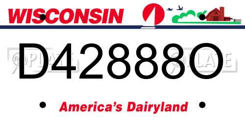 D42888O Wisconsin License Plate