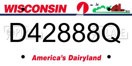 D42888Q Wisconsin License Plate