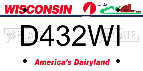 D432WI Wisconsin License Plate