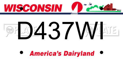 D437WI Wisconsin License Plate