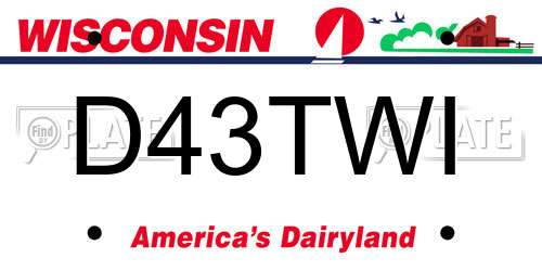 D43TWI Wisconsin License Plate