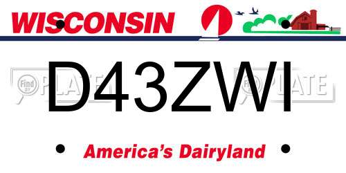 D43ZWI Wisconsin License Plate