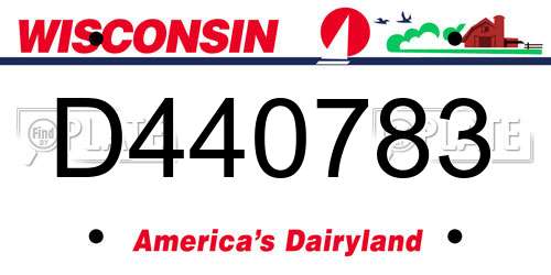 D440783 Wisconsin License Plate