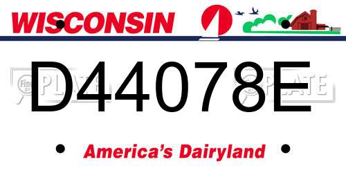 D44078E Wisconsin License Plate