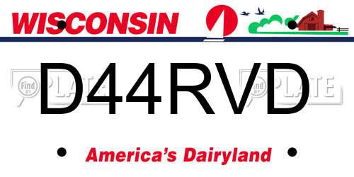 D44RVD Wisconsin License Plate