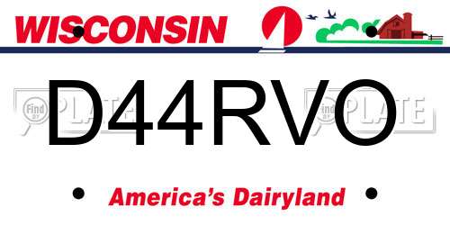 D44RVO Wisconsin License Plate
