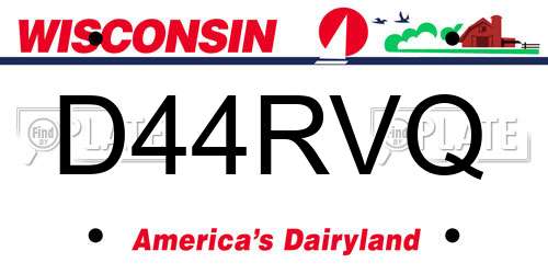 D44RVQ Wisconsin License Plate