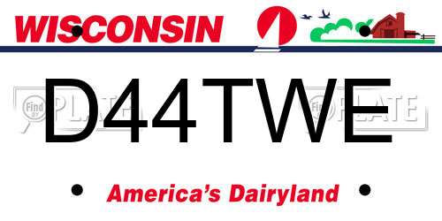 D44TWE Wisconsin License Plate