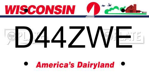 D44ZWE Wisconsin License Plate