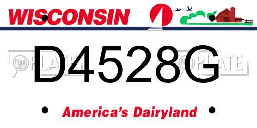 D4528G Wisconsin License Plate