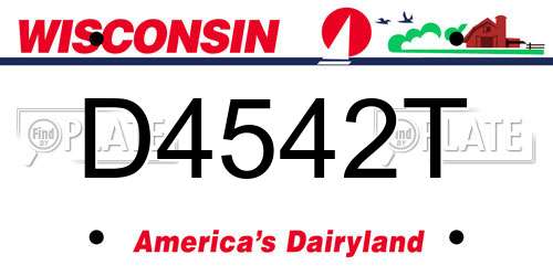 D4542T Wisconsin License Plate