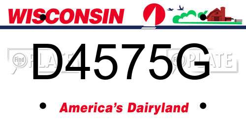 D4575G Wisconsin License Plate