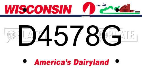 D4578G Wisconsin License Plate