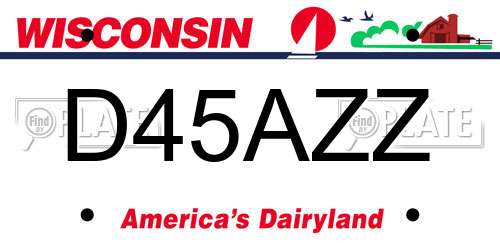 D45AZZ Wisconsin License Plate