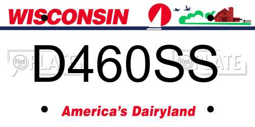 D460SS Wisconsin License Plate