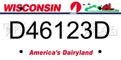 D46123D Wisconsin License Plate