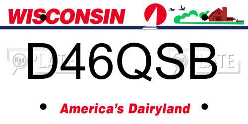 D46QSB Wisconsin License Plate
