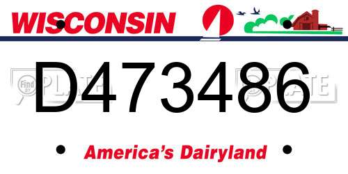 D473486 Wisconsin License Plate