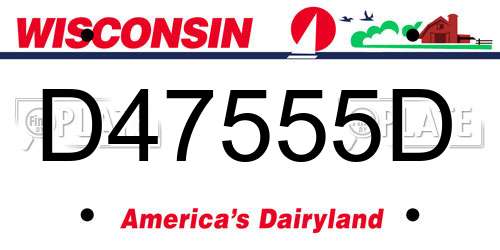 D47555D Wisconsin License Plate
