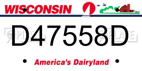 D47558D Wisconsin License Plate
