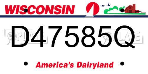 D47585Q Wisconsin License Plate