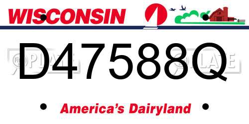 D47588Q Wisconsin License Plate