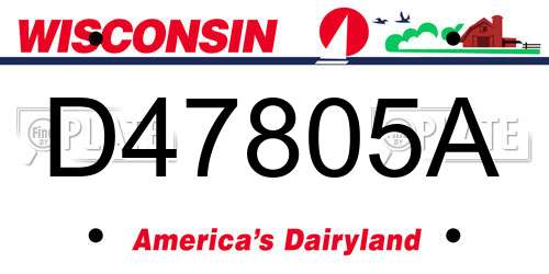 D47805A Wisconsin License Plate