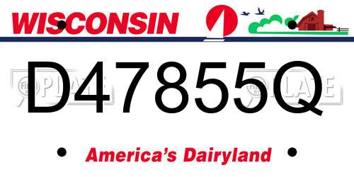 D47855Q Wisconsin License Plate