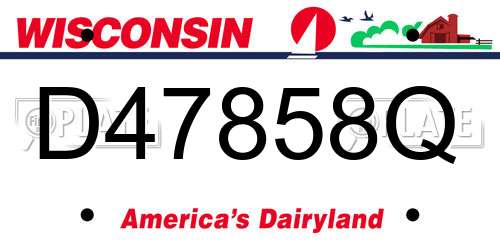 D47858Q Wisconsin License Plate