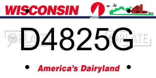 D4825G Wisconsin License Plate