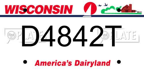 D4842T Wisconsin License Plate