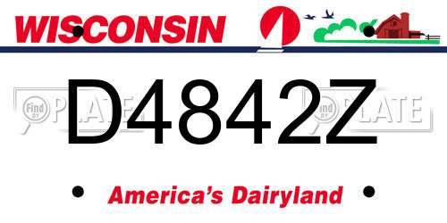 D4842Z Wisconsin License Plate