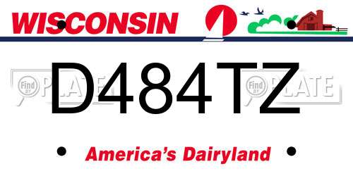 D484TZ Wisconsin License Plate